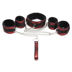 Generique Kit Bondage Collier + Menottes Rouge